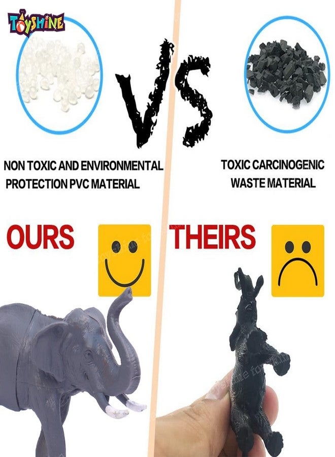 توي شاين مجموعة ألعاب حيوانات سفاري من توي شاين، 6 قطع من مجسمات حيوانات الغابة البرية الواقعية | ألعاب تعليمية للأطفال الصغار من الجنسين - جديد - Image 3